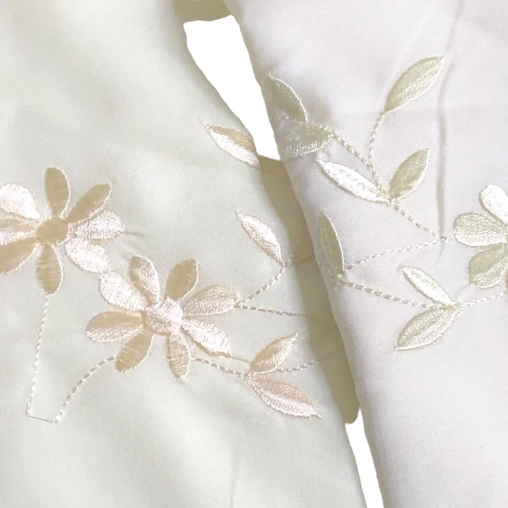 Legendery Pillow Cases Queen Size 20” x 30” Yellow Floral Embroidery